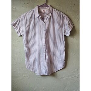 Levi's Women's Striped Button‎ Down Short Sleeve Shirt XS